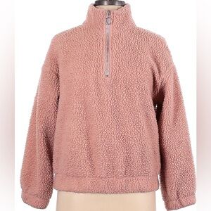 Pink fleece quarter zip jacket